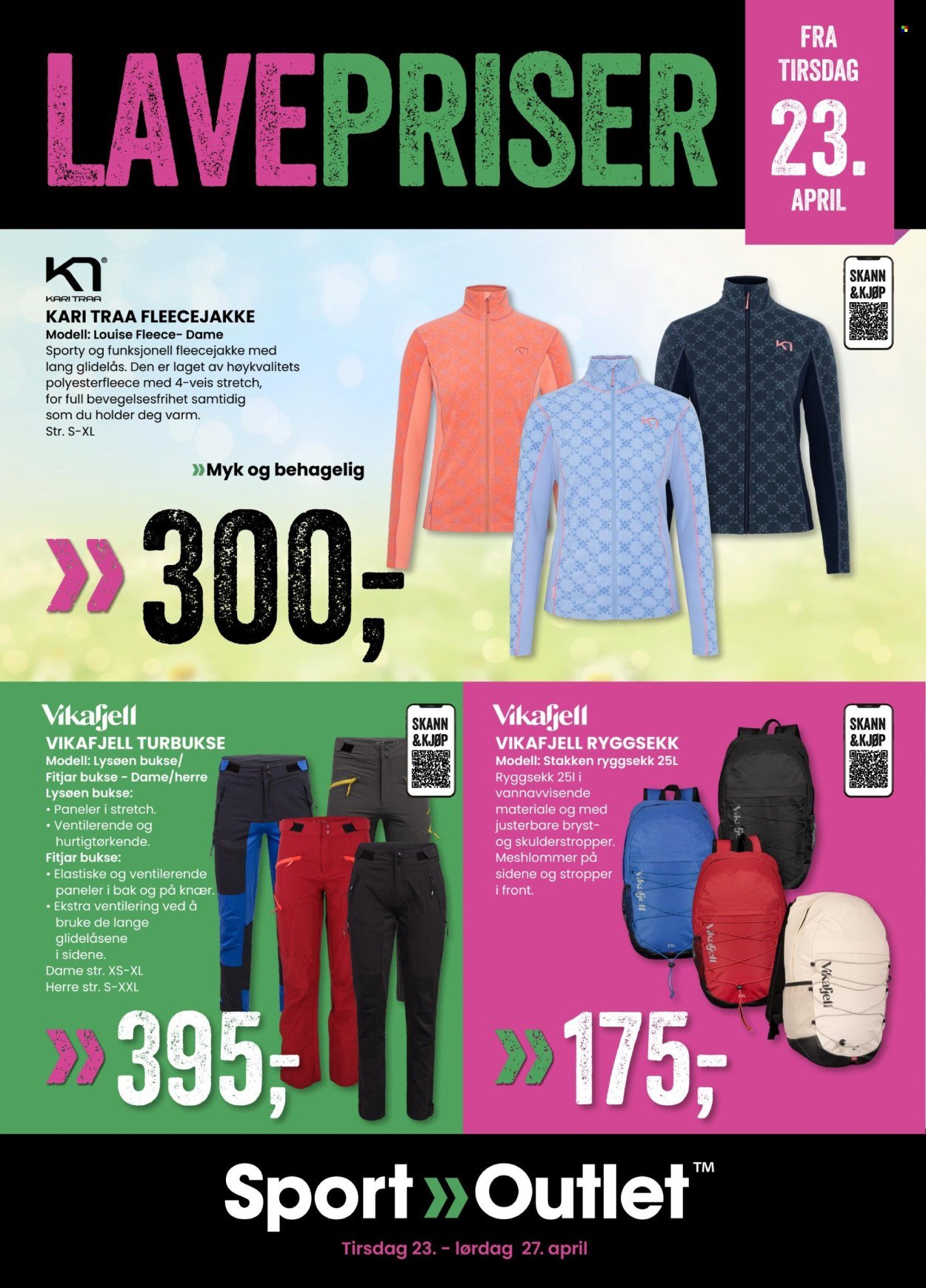 Sport Outlet -kundeavis  - 23.04.2024 - 27.04.2024. Side 1.