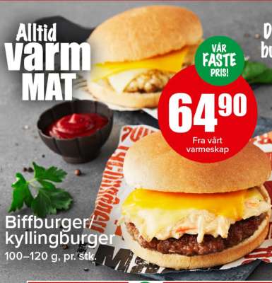 Biffburger/kyllingburger