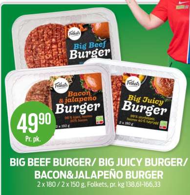 BIG BEEF BURGER / BIG JUICY BURGER / BACON&JALAPEÑO BURGER