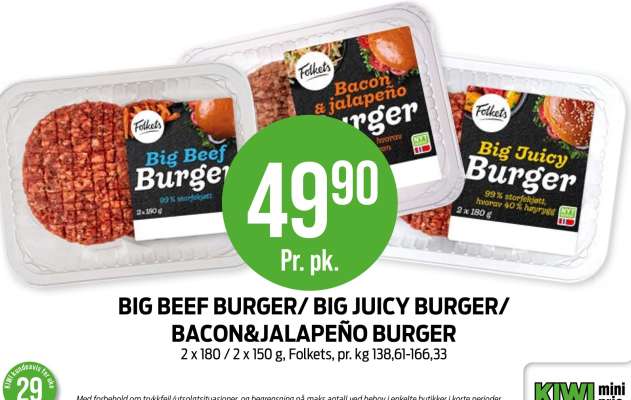 BIG BEEF BURGER / BIG JUICY BURGER / BACON&JALAPEÑO BURGER