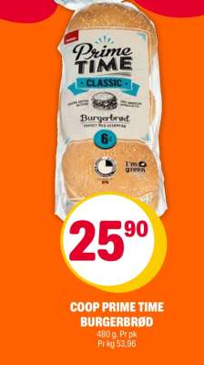 COOP PRIME TIME BURGERBRØD