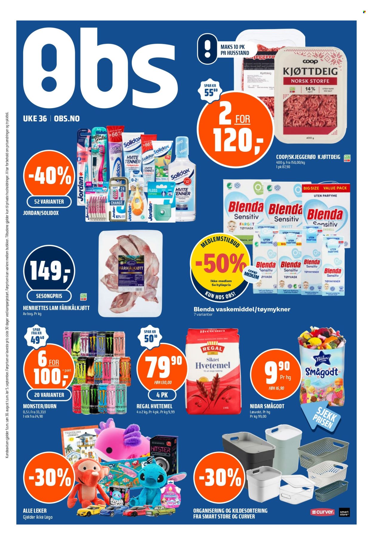 Coop Obs -kundeavis  - 30.08.2026 - 05.09.2026. Side 1. Side 1