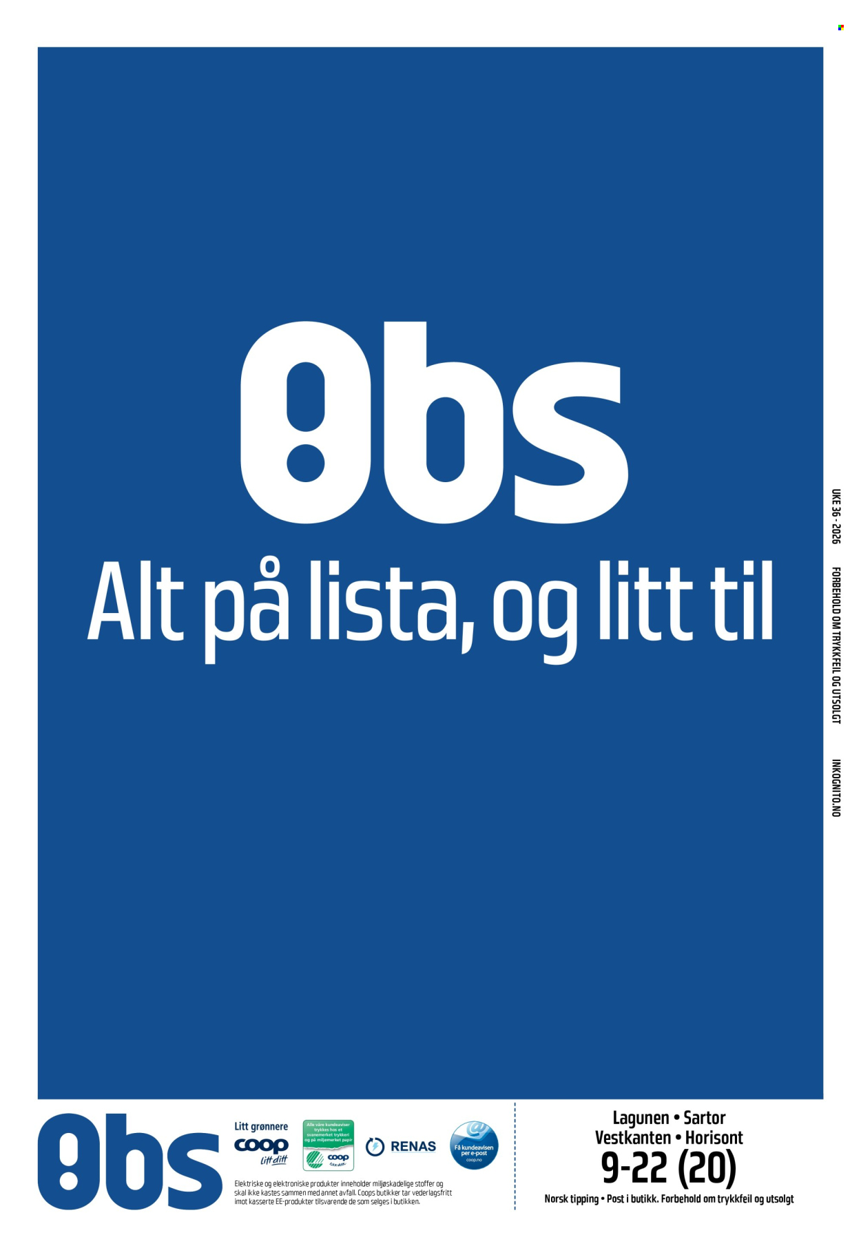 Coop Obs -kundeavis  - 30.08.2026 - 05.09.2026. Side 30. Side 30