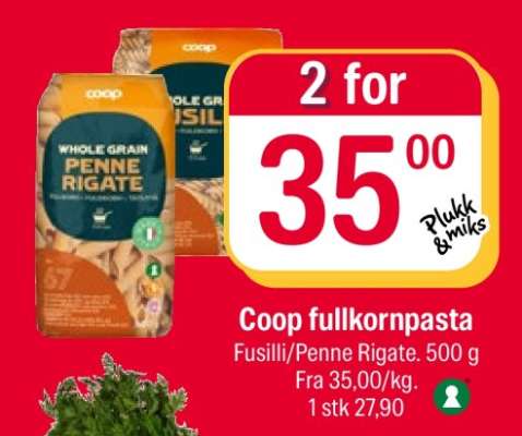 Coop fullkornpasta