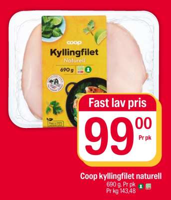 Coop kyllingfilet naturell