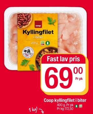 Coop kyllingfilet i biter