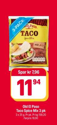 Old El Paso Taco Spice Mix 3 pk