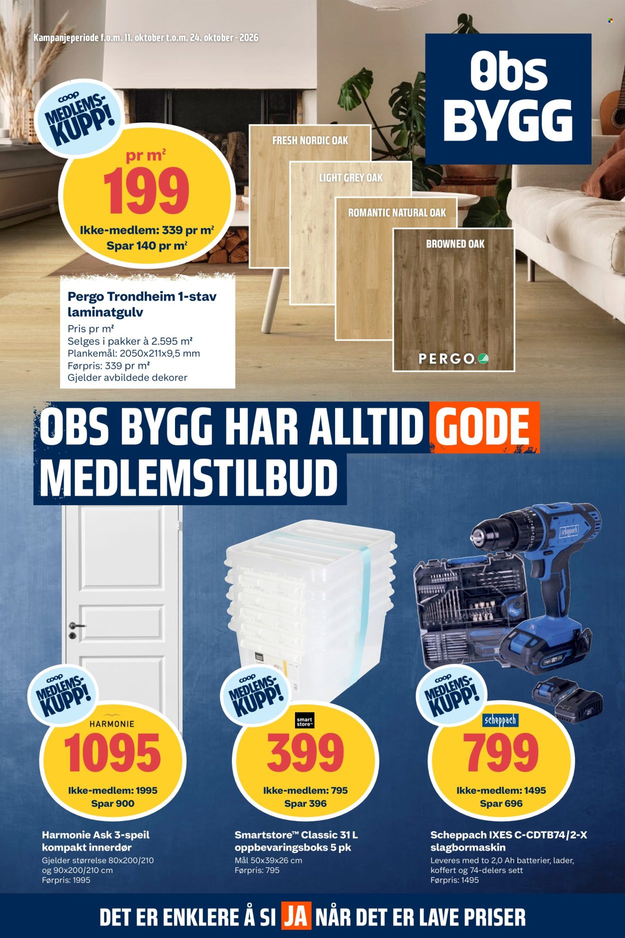 Coop Obs BYGG -kundeavis  - 11.10.2026 - 24.10.2026. Side 1. Side 1