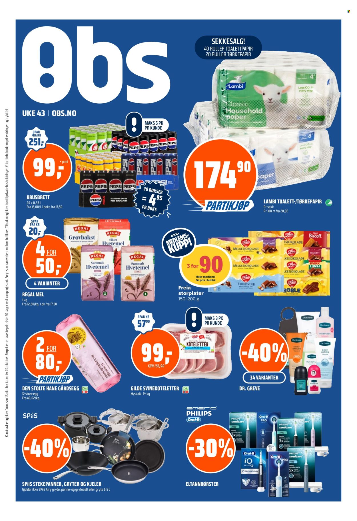 Coop Obs -kundeavis  - 18.10.2026 - 24.10.2026. Side 1. Side 1