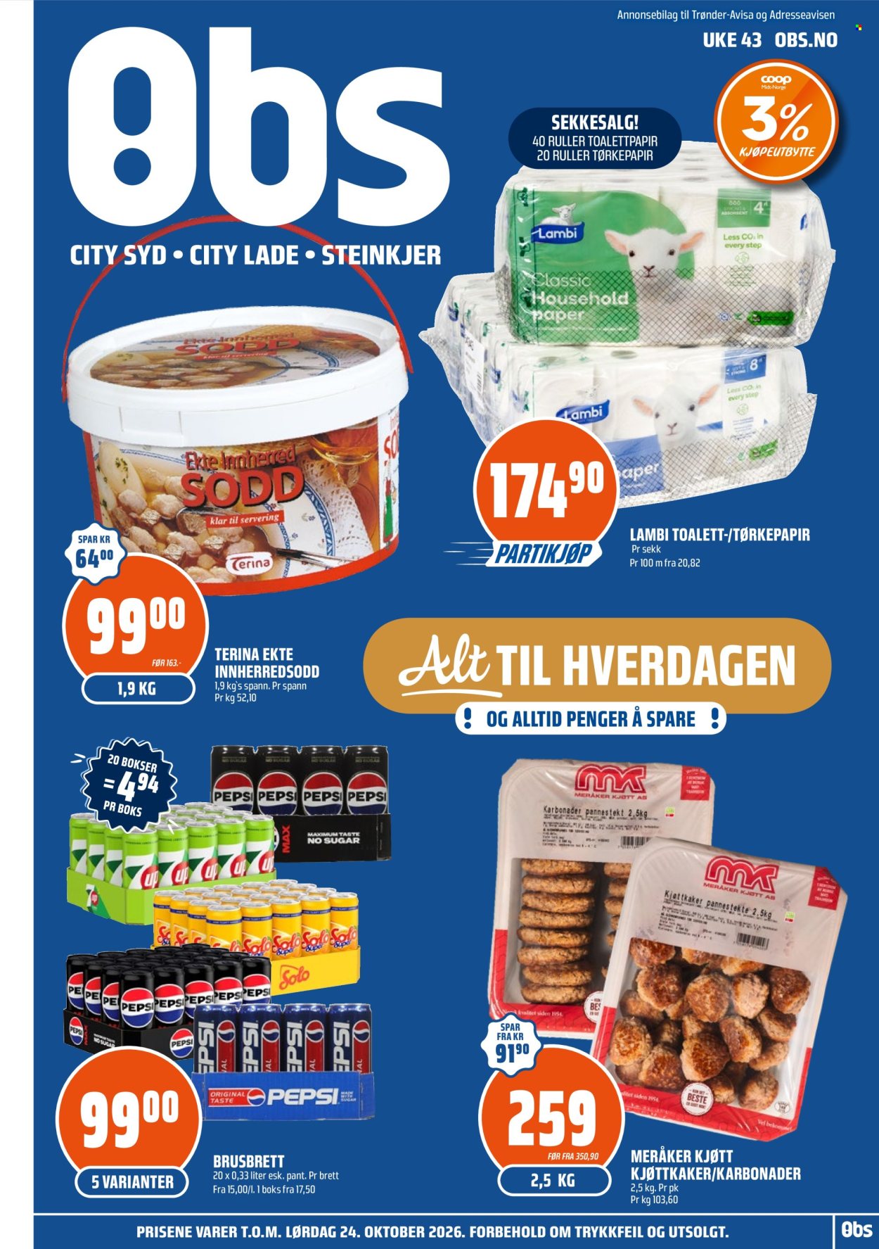 Coop Obs -kundeavis  - 18.10.2026 - 24.10.2026. Side 1. Side 1