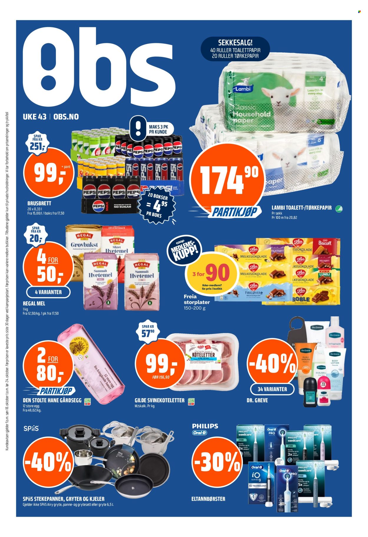 Coop Obs -kundeavis  - 18.10.2026 - 24.10.2026. Side 1. Side 1