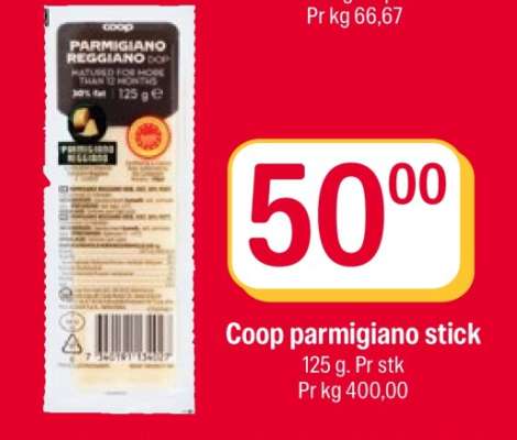 Coop parmigiano stick