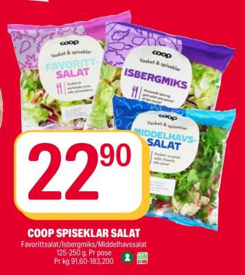 Coop spiseklar salat