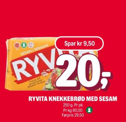 RYVITA KNEKKEBRØD MED SESAM