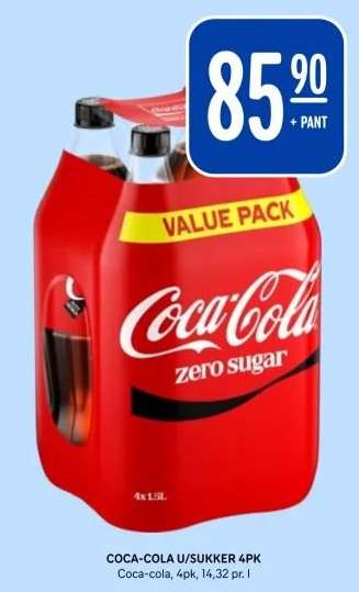 COCA-COLA U/SUKKER 4PK