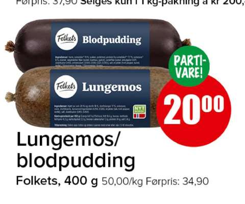Lungemos/blodpudding