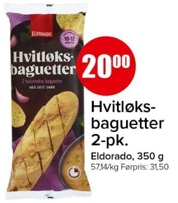 Hvitløksbaguetter 2-pk.