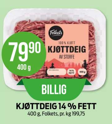 KJØTTDEIG 14 % FETT