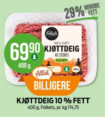 KJØTTDEIG 10 % FETT