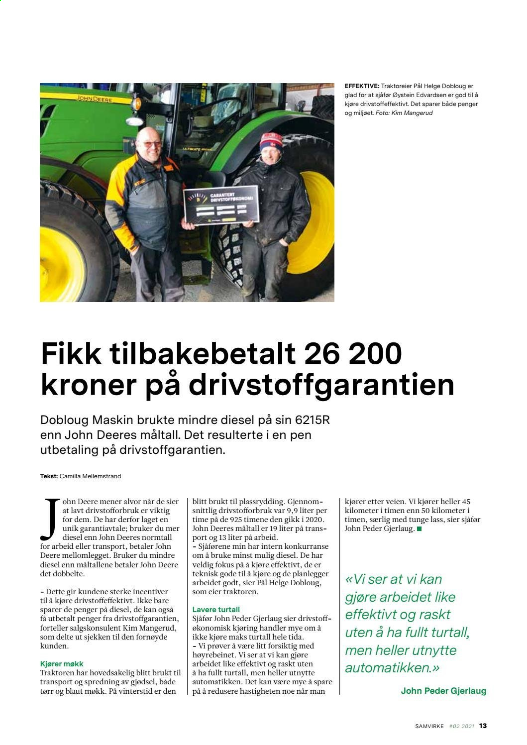 Felleskjøpet -kundeavis  - 22.02.2021 - 18.04.2021. Side 13.