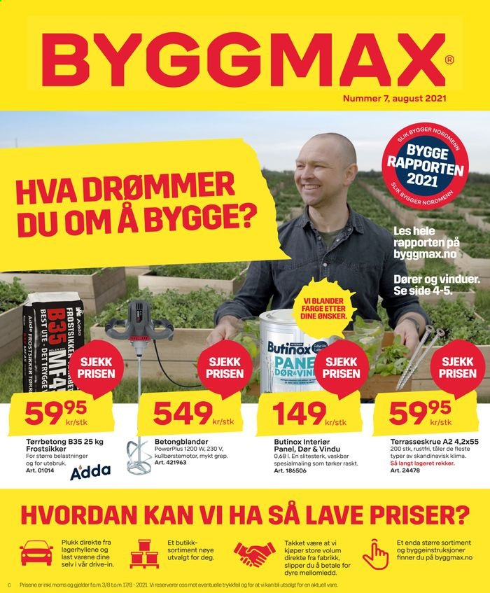 Byggmax -kundeavis  - 03.08.2021 - 17.08.2021. Side 1.